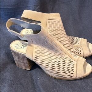 Vince Camuto Tan Peep-Toe Heeled Sandals